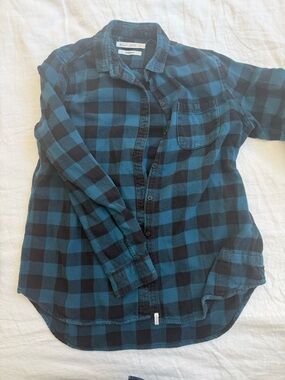 Woolrich Blue & Black Plaid Button-Down Shirt